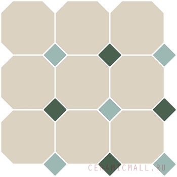 Настенная Octagon New Octagon White 16/Turquoise 13+Green 18 Dots 30x30